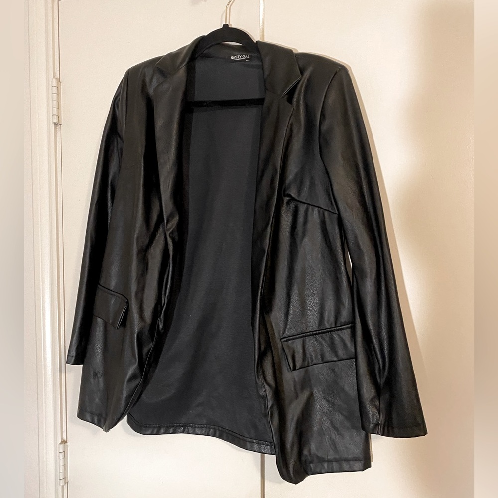 Nasty Gal black faux leather jacket